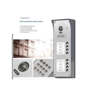 Tür Sprechanlage für Mehrfamilienhaus 8  Wohnungen + Sprechanlagen Monitor 4,3" MB83