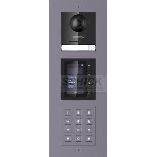 2 Draht IP Video Türklingel  HIKVISION 2 Megapixel 1x Klingeltaste KP/TFT Aufputz 3er Modul Rahmen