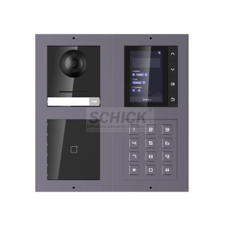 2 Draht IP Video Türklingel  HIKVISION 2 Megapixel 1x Klingeltaste /ID/KP/TFT Aufputz 2er Modul Rahmen
