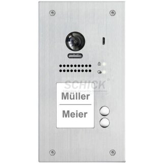 DSB1207F/ID/FE-S2  Video Türsprechanlage 2-Familienhaus  170° Fischauge 2MP  Türsprechanlage mit RFID Türöffner 2x Klingeltaste  Unterputz