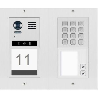 DT821 Video Türsprechanlage 2-Familienhaus  2x Klingeltaste  Mechanische Keypad f.Türöffner und Klingeln & Infomodul