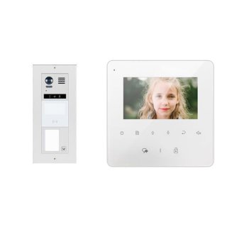 Komplettset m. Sprechanlagen Monitor MB837 4 3" Sensortouch &  DT821 Video Türsprechanlage 1x Klingeltaste Dot-Matrix display Modul m. RFID Kartenleser f. Türöffner
