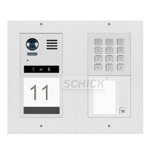 DT821 Video Türsprechanlage Video Türsprechanlage 1-Familienhaus mit Aufputzrahmen inkl Regenschutz Edelstahl 1x Lichtsensor Klingeltaste  Mechanische Keypad f.Türöffner und Klingeln & Infomodul