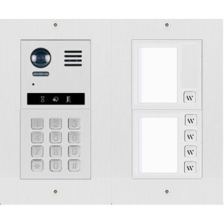 DT821 Video Türsprechanlage mit Aufputzrahmen inkl Regenschutz Edelstahl 5x Lichtsensor Klingeltaste  Mechanical Keypad Modul für Türöffnersteuerung und Wohnungsanwahl