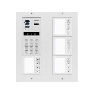 DT821 Unterputz Montage Türsprechanlage mit Kamera mit Mechanical Keypad Modul für Türöffner und Wohnungsanwahl 16x Klingeltaste