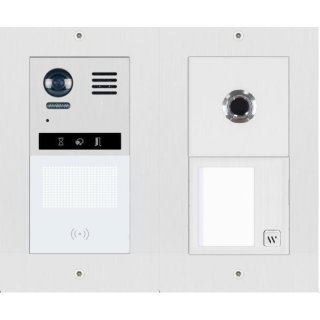 DT821/DR/FP/S1-S Video Türsprechanlage 1-Familienhaus Dot-Matrix display Modul mit RFID Kartenleser & Fingerprint f. Türöffner Regenschutz-Aufputzrahmen