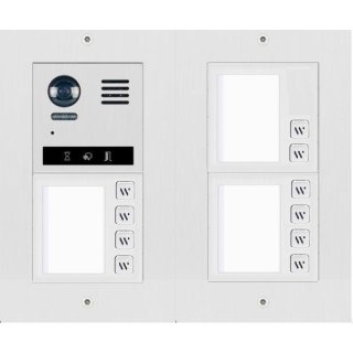 DT821 Video Türsprechanlage Aufputz Doppelrahmen mit Regenschutz für 4 Module   10 Tasten