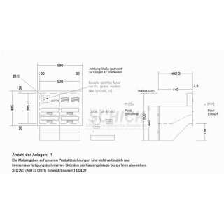 371012-LA leabox - JUMBO-Briefkasten 300x220/440x n.Angabe, 2-teilig,