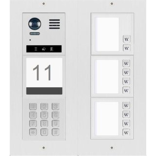 DT821 Haustürklingel mit Video 11x Klingeltaste (haptisch)  Mechanical Keypad Modul für Türöffner & Wohnungsanwahl Infomodul