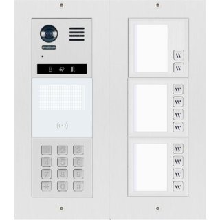 DT821 Haustürklingel mit Video 11 Klingeltaste (haptisch) Mechanical Keypad Modul f. Türöffner & Monitor Anwahl / Dot-Matrix display Modul  f. Aktionsanzeigen und RFID Karten Türöffner