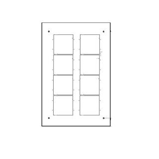 Front Spezial Edelstahl gebürstet Model DT821 Ausschnitt 2x4 F für 8 Moulde 4/4) Module Unterputz inkl UP Kasten
