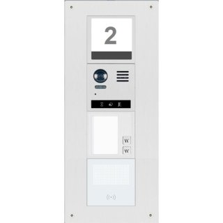 DT821 Video Türsprechanlage Aussenstation (modular/Sonderrahmen4er )   2 xTaste DR RFID Leser