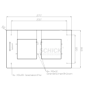 DT821 Front Edelstahl f. 2x horizontal verbaute DT821...