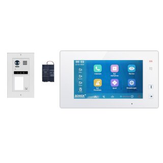 Aufputz m. Regenschutz Sprechanlagen WBM870-IPS Gen2 IPS Touchscreen BUS WIFI Sprechanlagen Monitor Videospeicher 7" Touch, APP, IP Kameras & Video Türsprechanlage 1x Klingeltaste