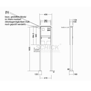 Briefkasten freistehend EFH EDELSTAHL HIKVISION DS-KD-8003 vorbereitet