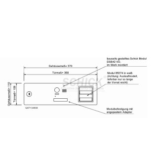 Renz Briefkasten-Klappe 370×110 RAL9016 für 2-Draht Video-Modul (DSB42VD)