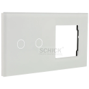 A-LST157-2L/1G-W Schaltfeld mit 2 tasten und 1 rahmen...