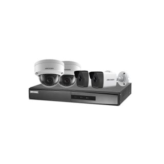 DS-J142I(STD)/NK42E3H(C) — Hikvision 4-Kanal Full-HD PoE-Überwachungsset mit 2x Bullet + 2x Dome Kameras