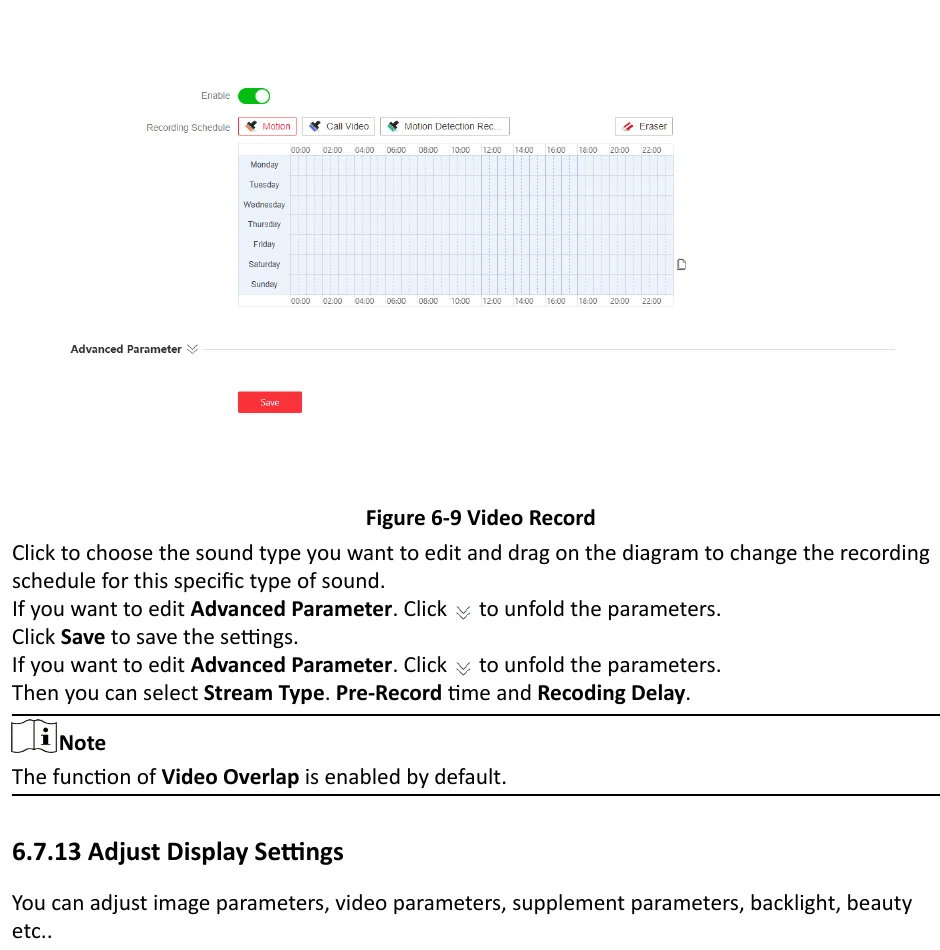 DS-KV6124 Videoaufzeichnung und Zeitplan